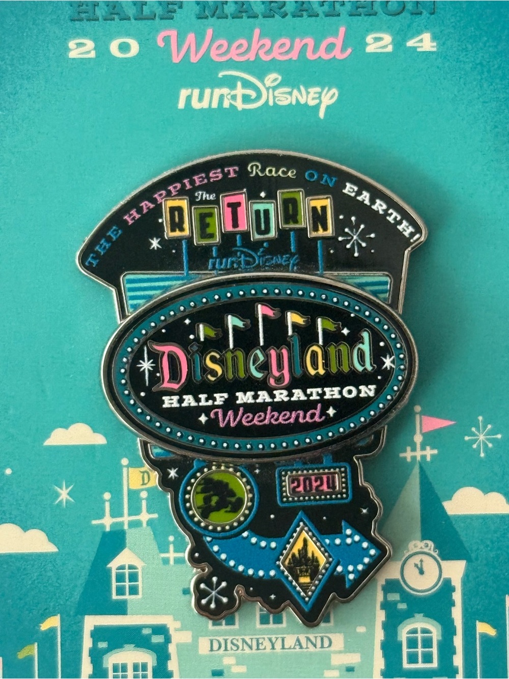Disney Pink Backing Card with Black Mickey Ear Pin Backs